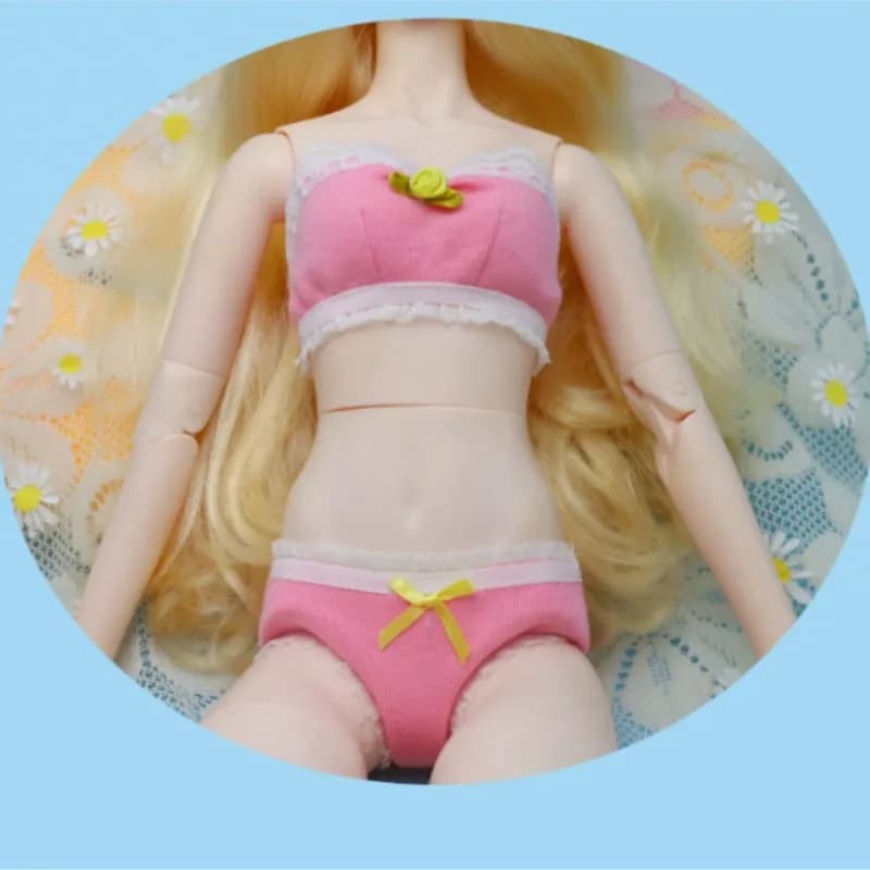 Set di biancheria intima con bretelle e fiocco in pizzo, top alla moda, accessori per bambole BJD da 60 cm