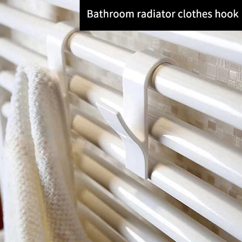 10pc Kitchen Bathroom Hook Pinze Rack Storage White Transparent Hook Heated Towel Radiator Rail Clothes Scarf Hook Holder