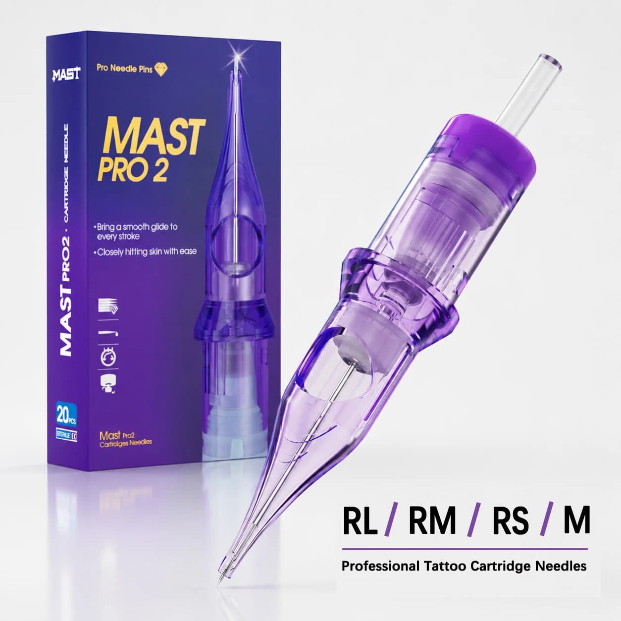 Aghi per cartuccia per tatuaggio Mast Pro2 Ago per trucco artistico RL/RS/RM/M 20 pezzi monouso per trucco permanente o forniture per tatuaggi body art