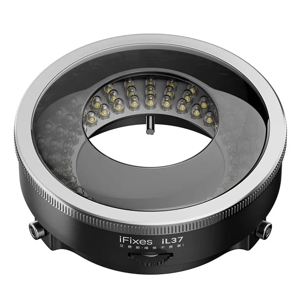 IFixes IL37 Microscopio Sorgente luminosa polarizzata regolabile Anello luminoso 96 perline per accessori per illuminazione microscopio Anello luminoso