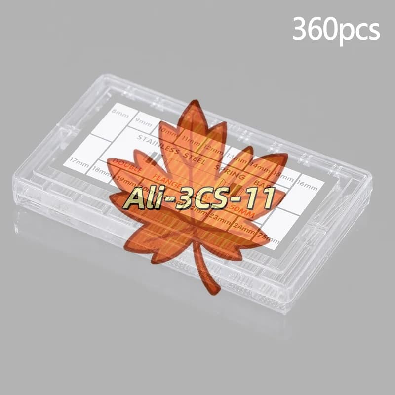 Set da 360 Pezzi di Barrette a Molla per Cinturini di Orologi 8-25MM, Perni di Collegamento in Acciaio, Kit di Riparazione per Orologiai