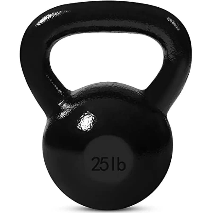 Kettlebell in Ghisa per Allenamento di Forza, Attrezzatura Fitness Nera Resistente con Impugnatura Comoda