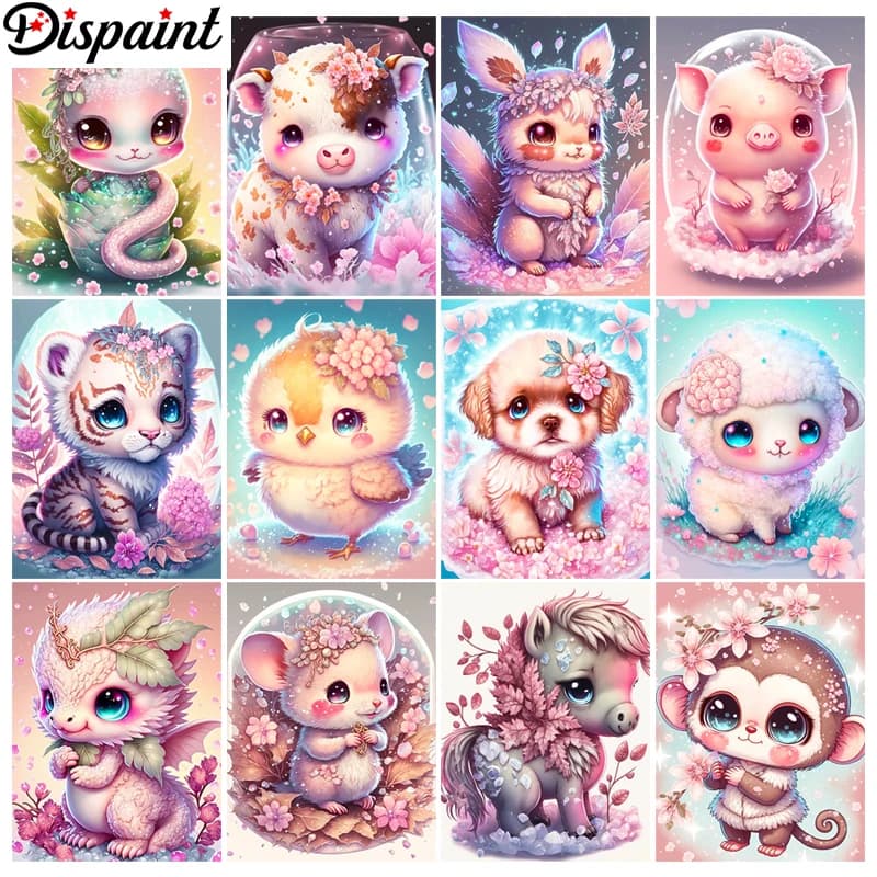 Dispaint "Animale cane tigre maiale" pittura diamante 5D pieno quadrato/rotondo trapano decorazioni per la casa diamante fai da te ricamo punto croce