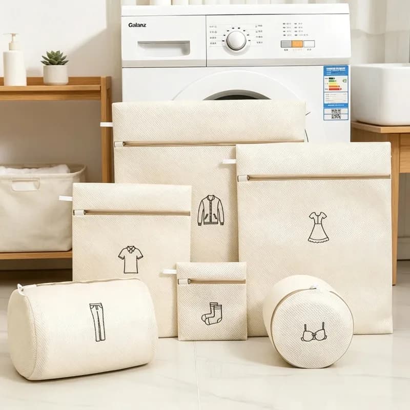 Sandwich embroidery laundry bag, special polyester thickened anti deformation bra and underwear washing bag for washing machine