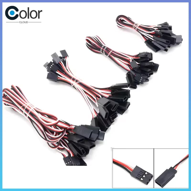 10 Pezzi/Lotto Cavo di Prolunga per Servo RC 100mm/150mm/200mm/300mm/500mm, Filo per Elicottero RC e Drone RC