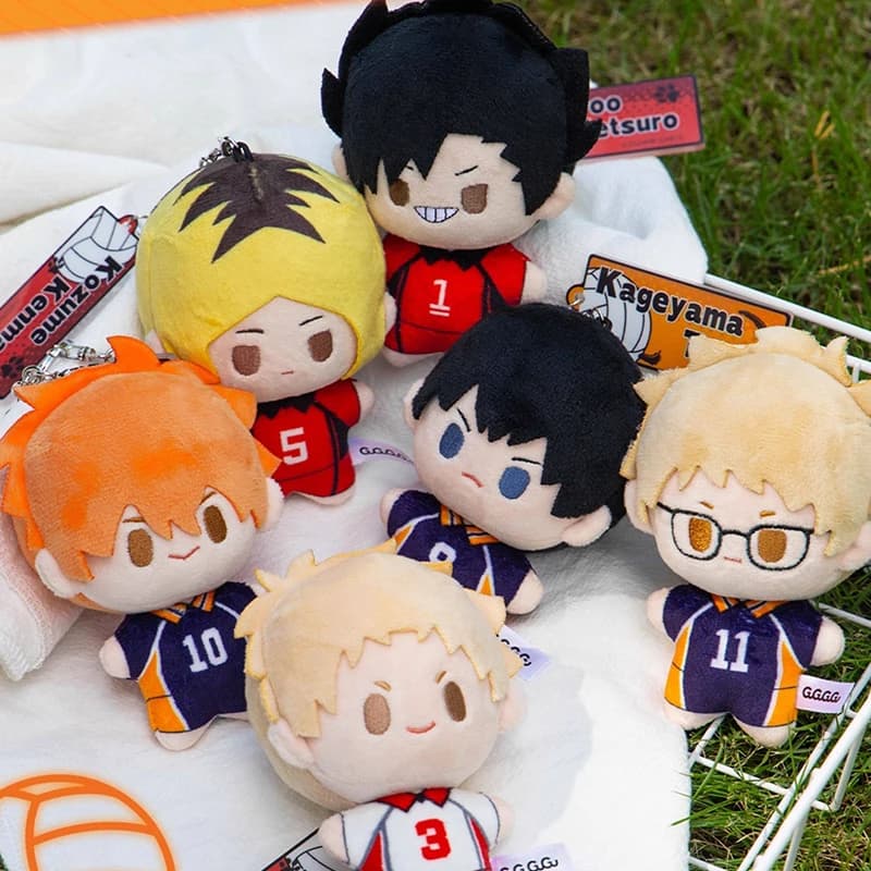 Anime Haikyu!! Portachiavi Peluche 10cm Hinata Shoyo Kageyama Tsukishima Kei Kenma Bambola di Cotone Figura Carina Giocattoli di Peluche Charm per Borsa