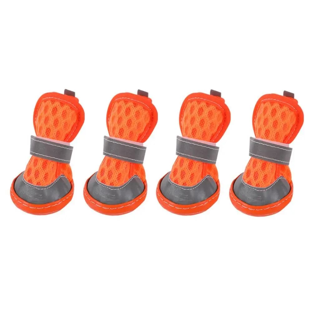 4 pezzi/set scarpe per cani antiscivolo scarpe in rete per cani resistenti all'usura stivali in rete riflettenti antiscivolo per animali domestici coprigambe per cani traspiranti estivi