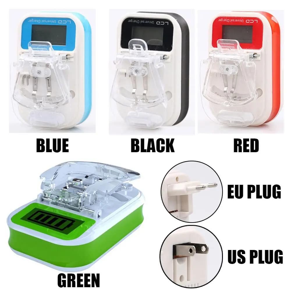 Caricabatteria USB universale con schermo indicatore LCD adattatore di ricarica per spina US / EU per batteria del telefono Extra rimovibile
