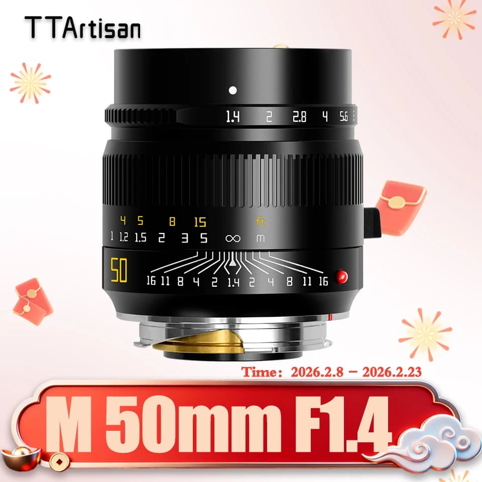 TTArtisan M 50mm F1.4 ASPH. Wide full frame aperture for lens portrait photography for mirrorless camera with M Leica M8 M9
