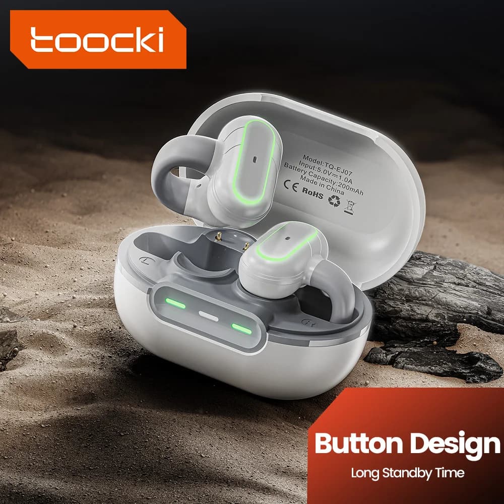 Toocki TWS Clip-Ear Cuffie Bluetooth 5.3 senza fili Auricolari sportivi con cancellazione del rumore Auricolari con audio 3D e controllo tramite pulsante microfono
