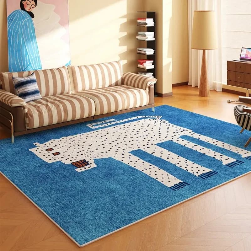 VIKAMA Creative Leopard Pattern Rug Non-slip Washable Artistic Area Carpet for Living Room Bedroom Kids Room Decor