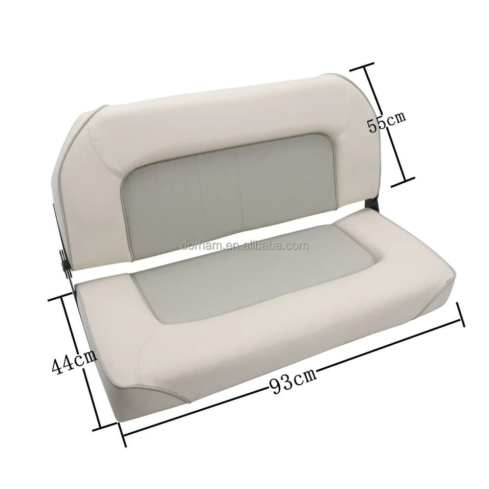 Marine Double Folding Bench Seat Low Back High Density Cushion Foldable Boat Chair Custom Seating for Yacht Vessel Fishing Ship