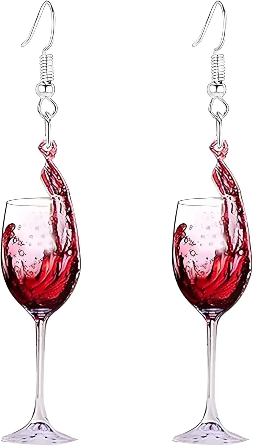 Orecchini per bicchieri da vino con simulazione 3D per donne, tazza di birra e whisky giallo, orecchini pendenti, leggeri e divertenti gioielli in acrilico