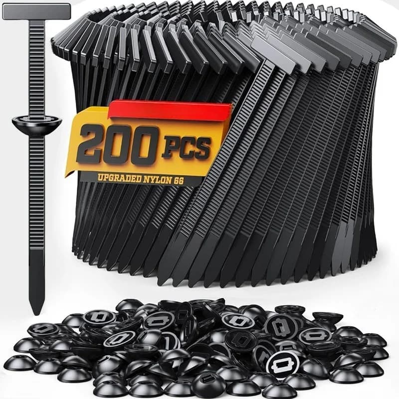 Nylon Universal Cable Tie Buckle-Heavy Duty Zip Ties Holder with Pin & Button Design Plastic Cable Ties Tool Fasteners Car Body
