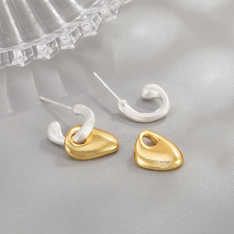 VENTFILLE Anello in argento sterling 925 con geometria smerigliata per le donne Regalo di gioielli di creatività versatile rotonda irregolare Dropshipping