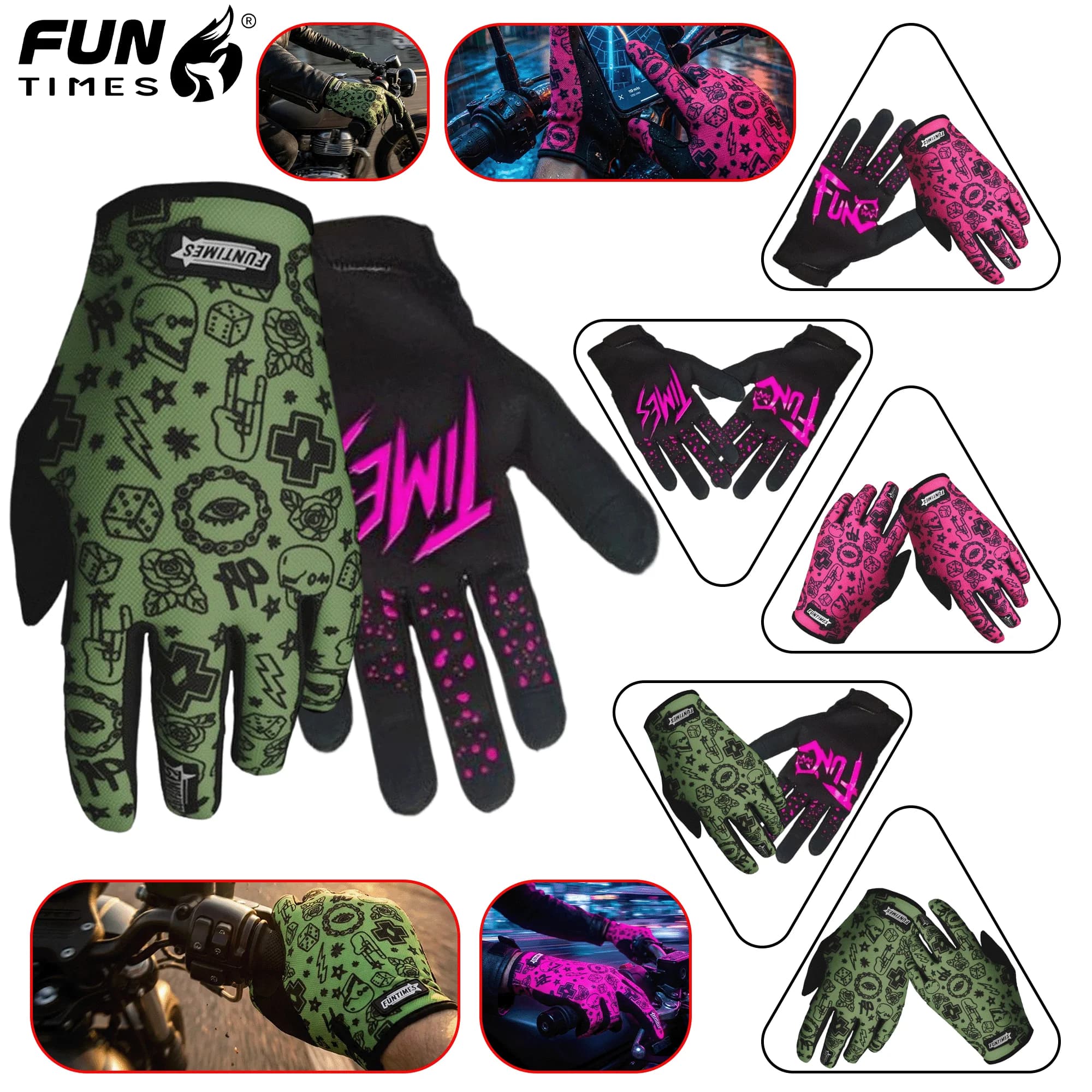 2025 New outdoor cycling gloves for bicycles and motorcycles, whole fingers, suitable for spring, summer, autumn and winter, runners