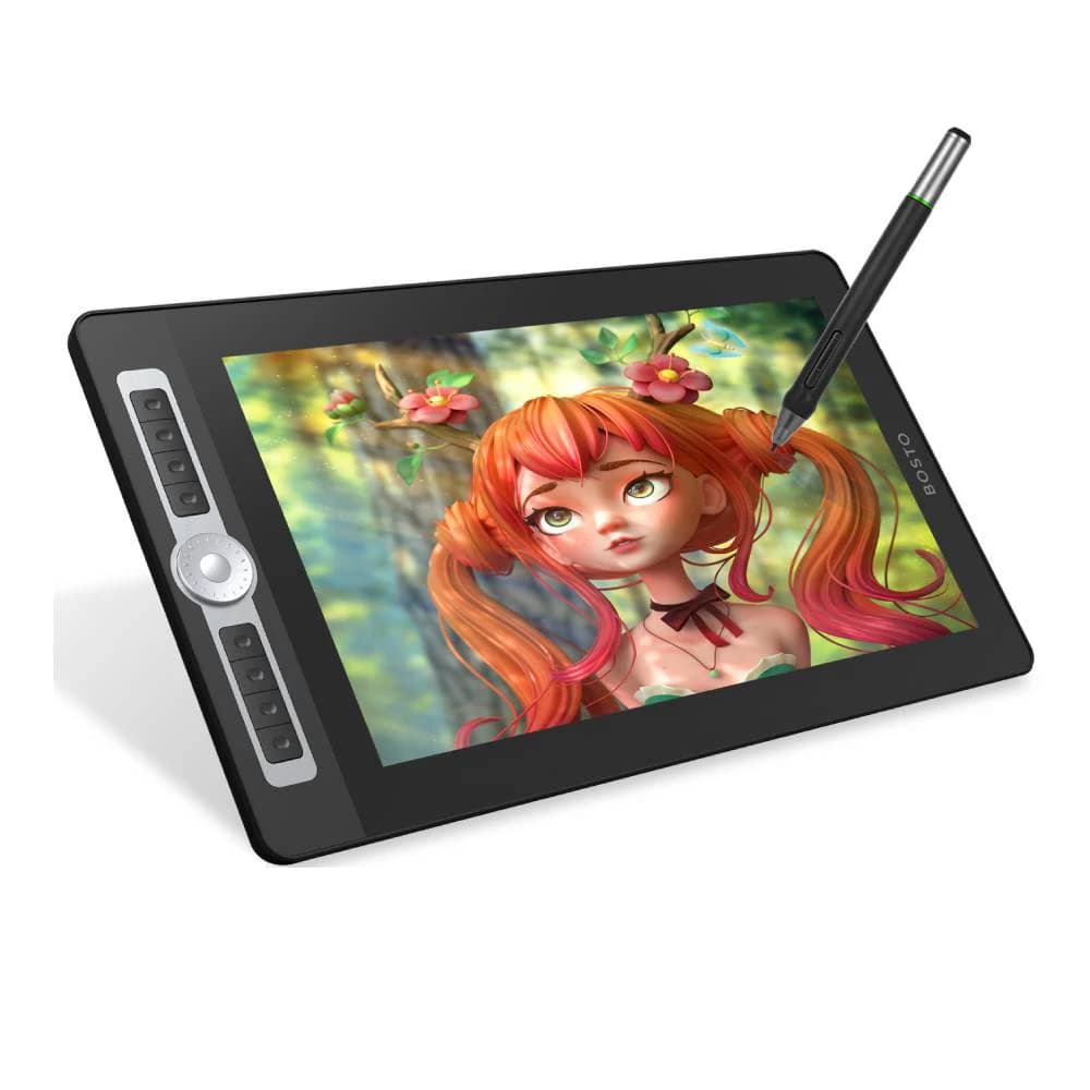Tablet Grafico 16HD Pro 15.6 Pollici H-IPS LCD, Display per Disegno Digitale, 8192 Livelli di Pressione, Penna Senza Batteria