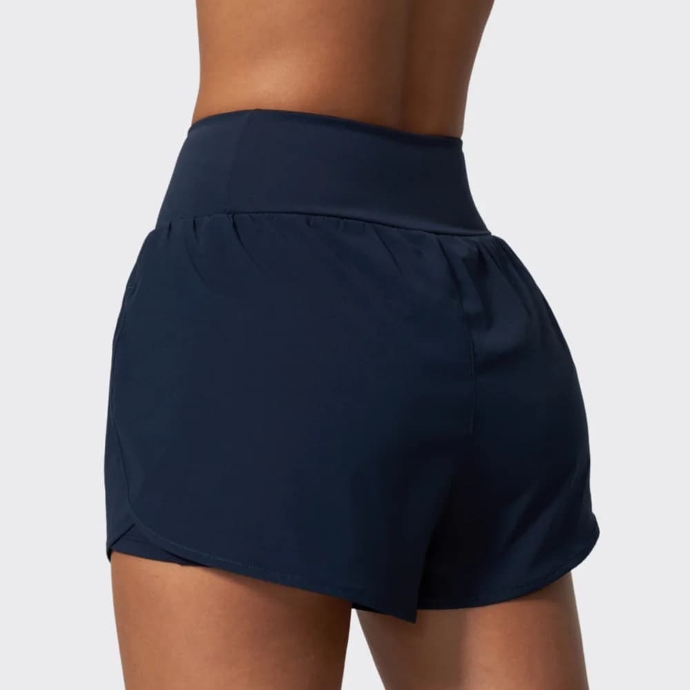 Women 2 in 1 Running Sports Short High Waist Workout Yoga Shorts Push Up Fitness Lift Butt Gym Cycling Short Pants with Pocket