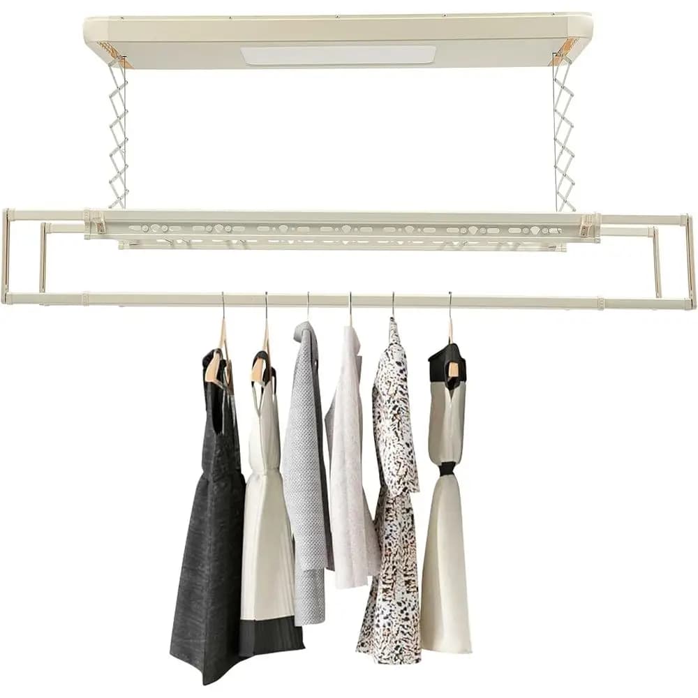 Stendibiancheria elettrico, stendibiancheria elettrico con controllo intelligente montato a soffitto regolabile con luce LED bassa N