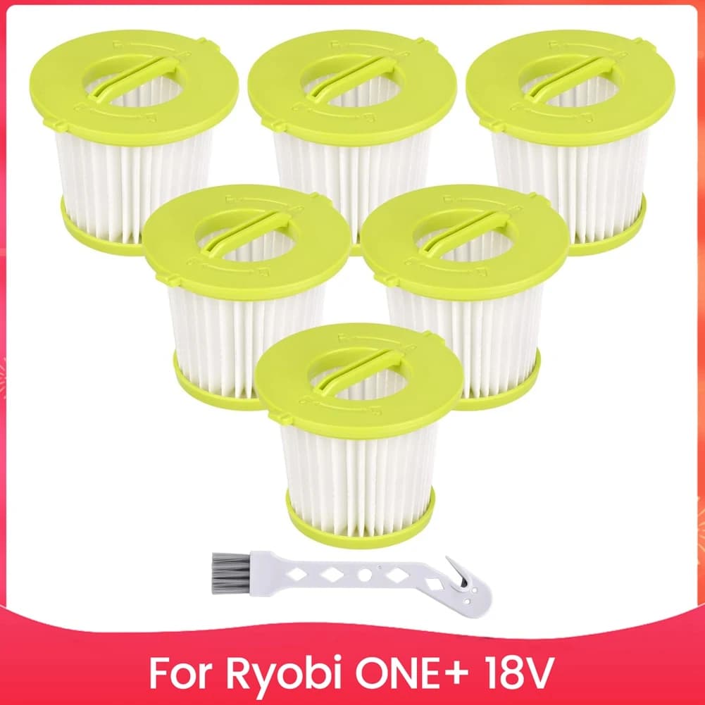 Confezione da 6 filtri PCL700 di ricambio per aspirapolvere portatile Ryobi ONE+ 18V modelli PCL704, PCL705, parte A32F05N A32HF00
