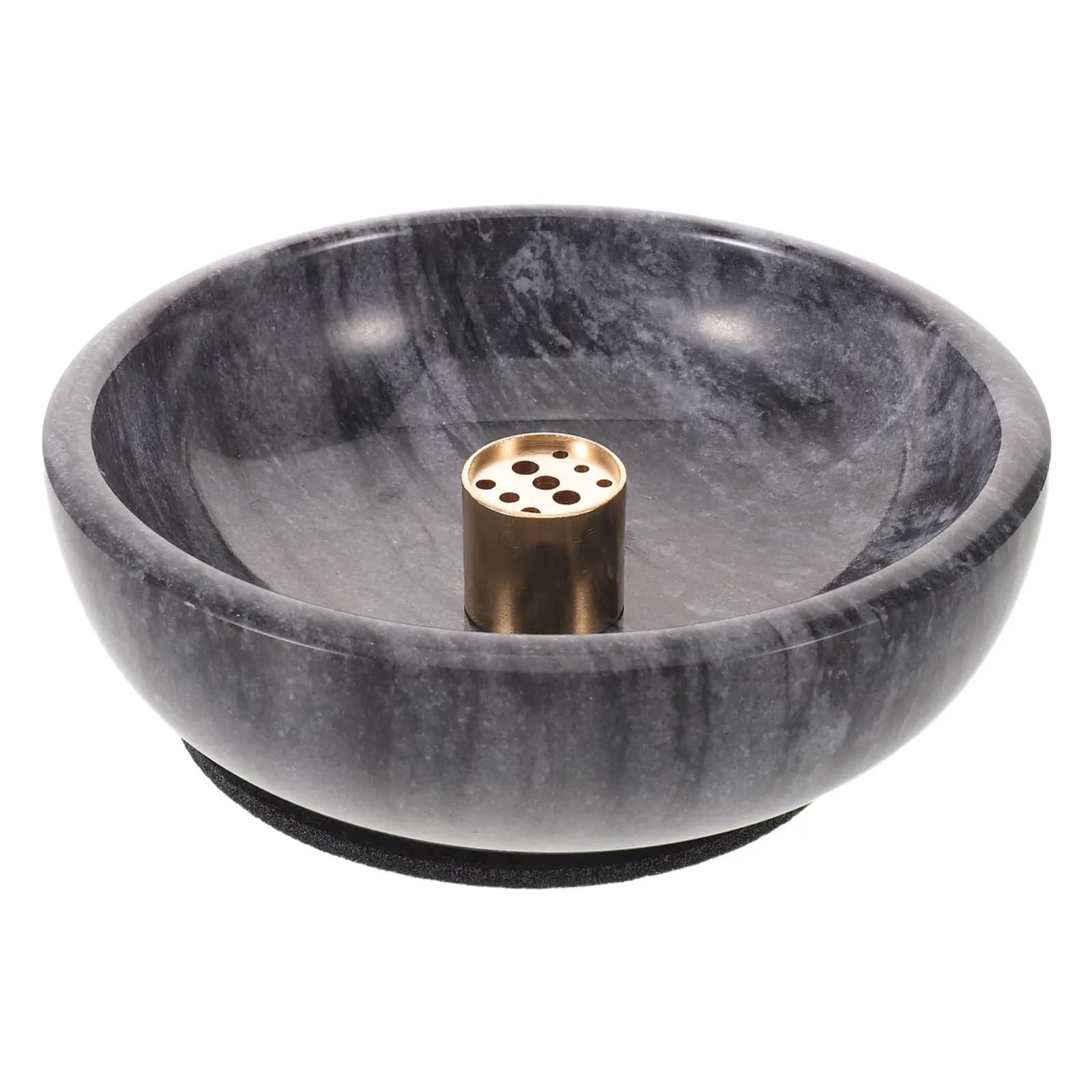 Portaincenso in Marmo Naturale per Bastoncini, Bruciatore di Incenso, Vassoio, Ciotola per Smudging, Raccogli Ceneri per Coni, per Yoga e Meditazione Femminile