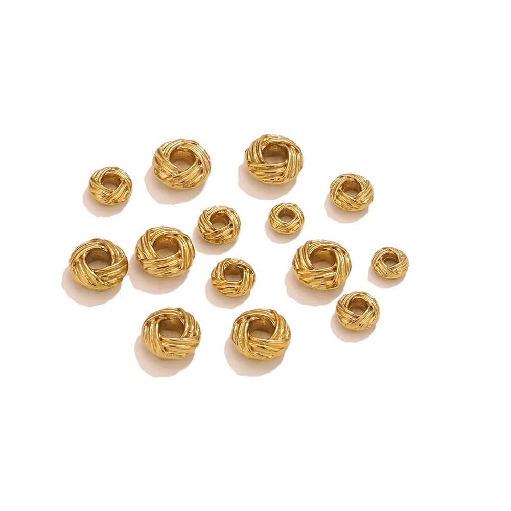10 pz. Perline distanziatrici in rete di acciaio inossidabile per creazione gioielli fai da te, bracciali, collane, forniture per gioielli fatti a mano, perline sfuse