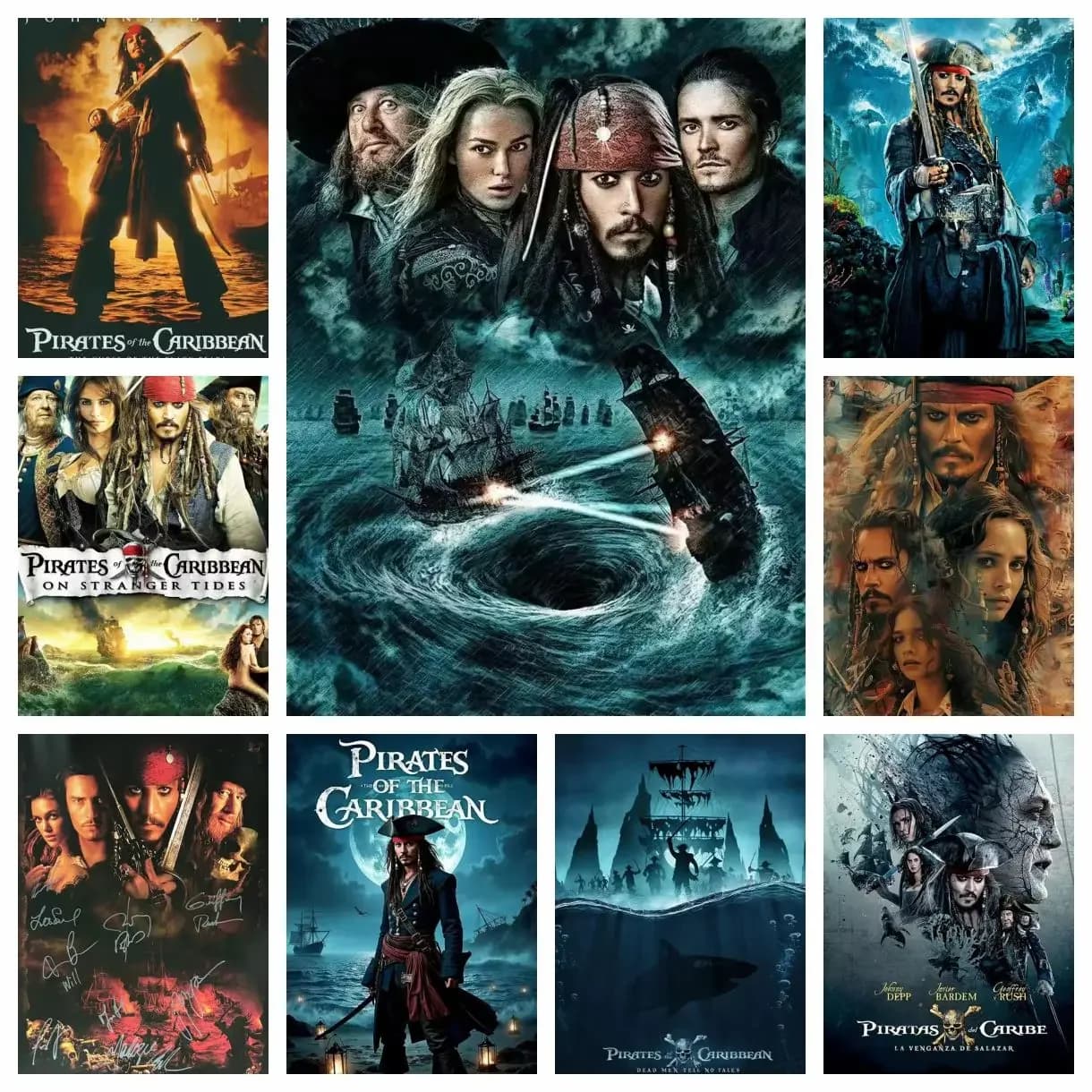 Fantasy Adventure Movie C-Caribbean's P-Pirates 5D DIY Full Square Round Diamond Painting For Living Room Gift Home Decoration