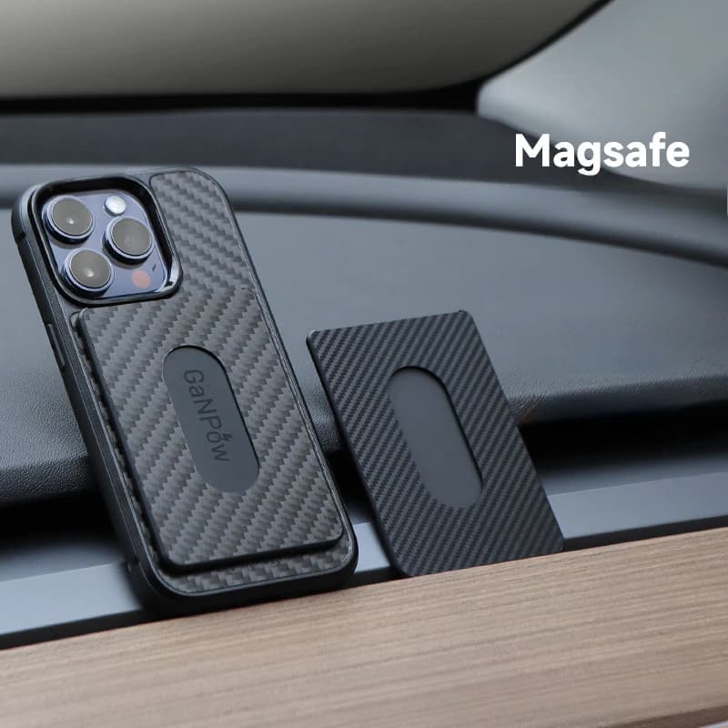 Porta carte magnetico per cellulare in fibra di carbonio per porta carte MagSafe per iPhone12/13/14/15pro Max