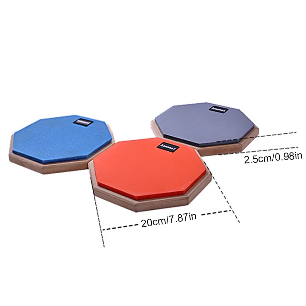 Pad per Pratica Batteria in Gomma e Legno da 8 Pollici con Supporto Regolabile, Pad per Pratica Rullante, Pad per Allenamento Batteria per Principianti