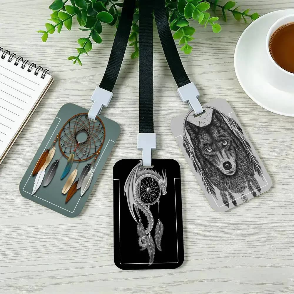 DreamCatcher Black Lanyard Card Holders Student Meal Cards And Campus Ids School