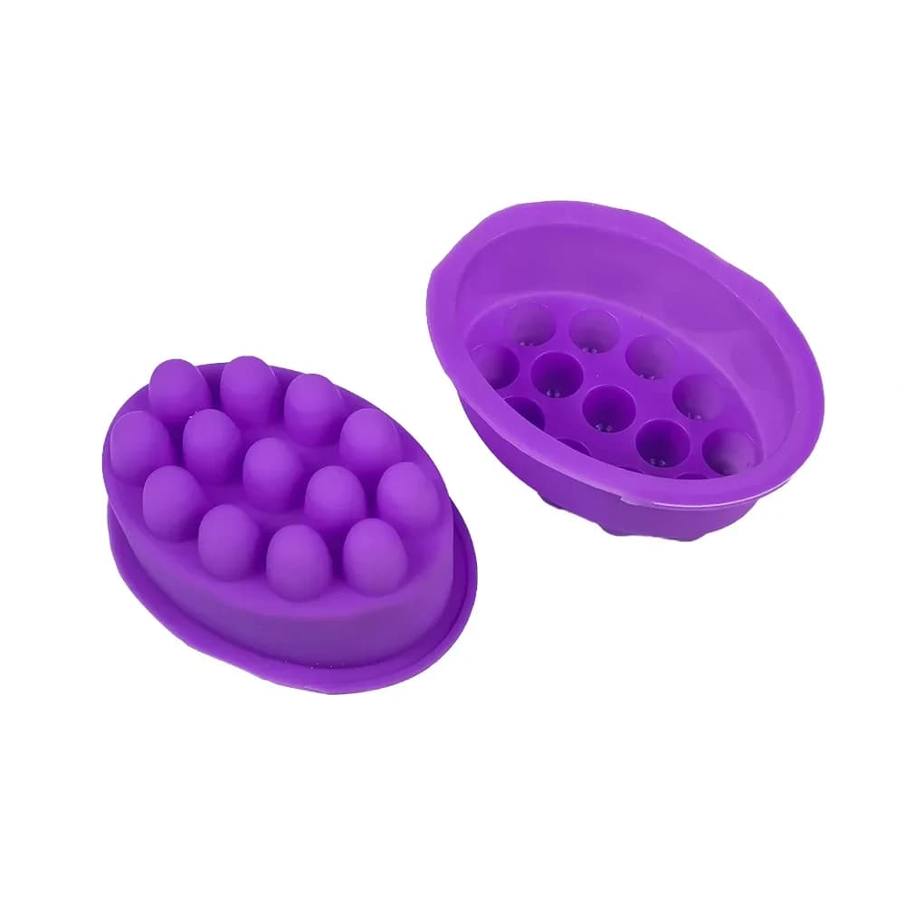 Nuovi stampi per sapone in Silicone fatti a mano 3D vassoio per stampaggio a barra per terapia di massaggio stampo di forma ovale artigianato in resina fai da te