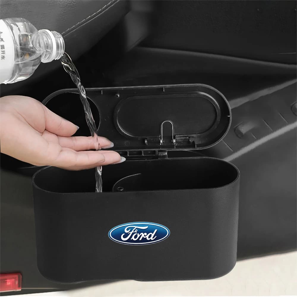 Hanging Car Bin Garbage Dust Case Trash Storage Can For Ford Focus 3 mondeo mk3 f150 STRACING Ranger Auto Hub Cap Accessories