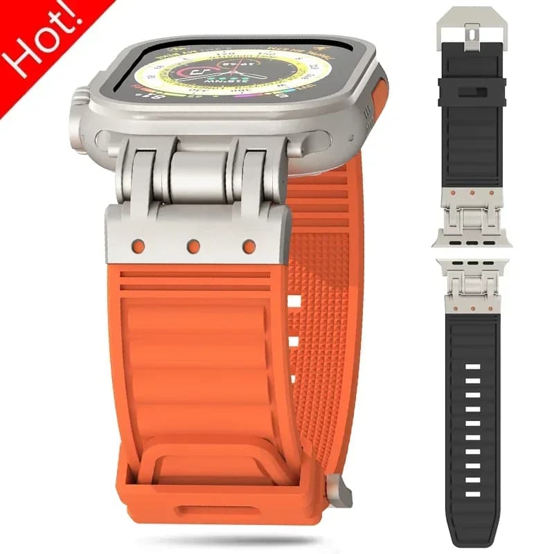 Cinturino Sportivo in Silicone per Apple Watch Ultra 3 49mm 45mm 44mm 42mm, Cinturino Morbido in Gomma per Watch Series 11 10 9 8 7 6 5 4 SE, Braccialetto da Uomo