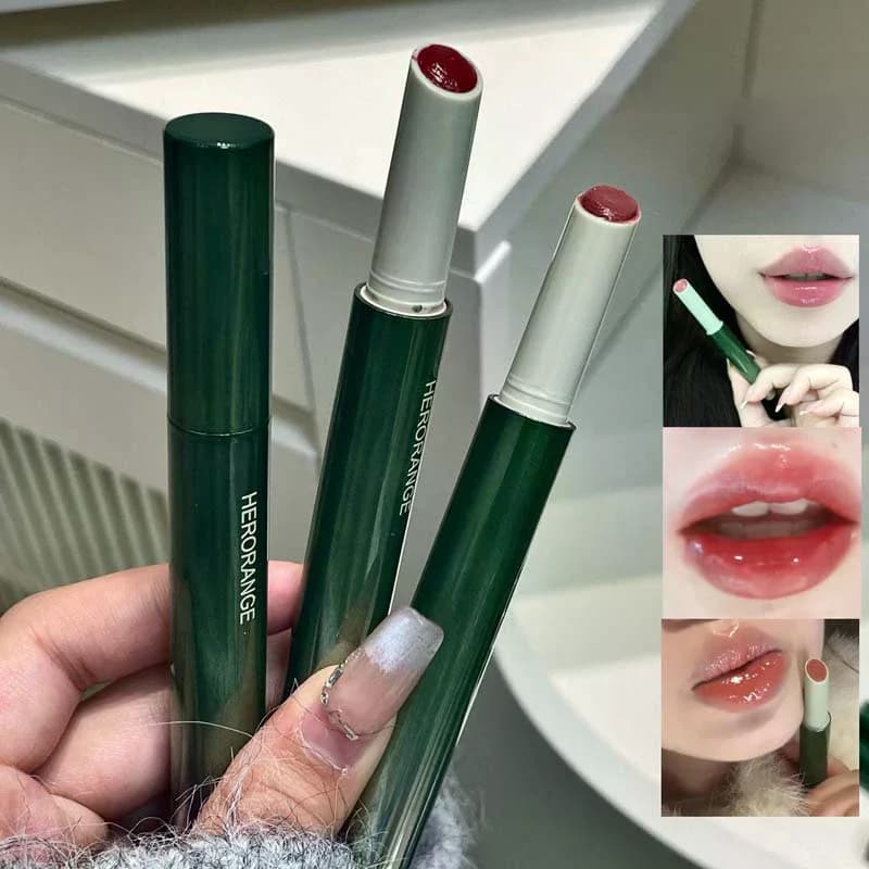 HERORANGE Lucidalabbra Solido Effetto Specchio Volumizzante Idratante Rossetto Nutriente Tinta Labbra Leggera Effetto Acqua Rosso Lucido Trucco Labbra