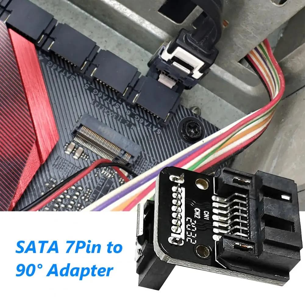 Adattatore per scheda madre Connettore per scheda madre interna compatta Scheda madre SATA 7 pin Adattatore Plug Play angolato da 90 gradi