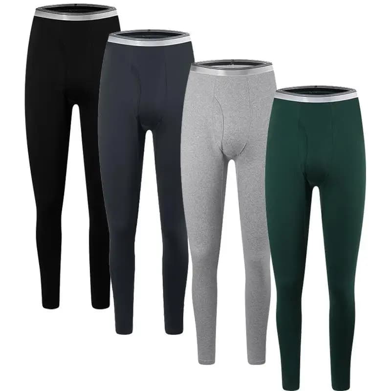 Men's Thermal Underwear Set Fleece Lined Thickened Thin Men's Long Pants Warmth Bottoming Trousers Home Clothes Innerwear