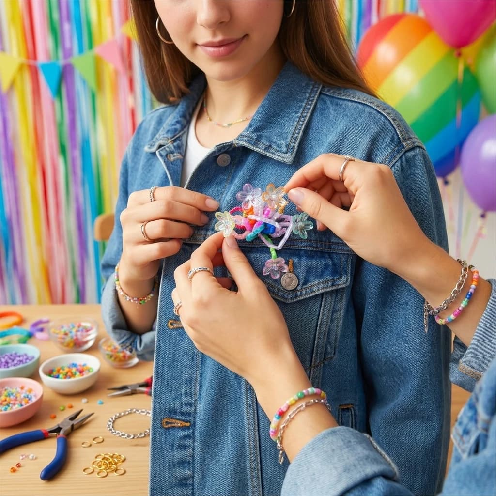 Handmade Beaded Flower Cluster Rainbow Color Glass Seed Bead DIY Jewelry Accessory for Earrings Hair Clips Brooch Crafts 1Pc