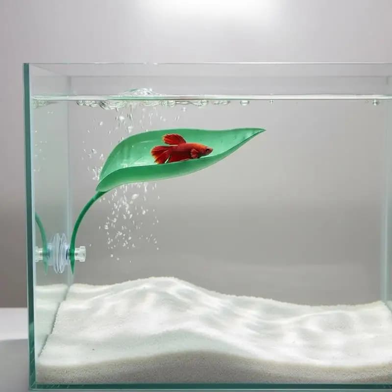 Amaca a Foglia per Acquario Betta – Foglia Artificiale per Riposo e Riproduzione dei Pesci, Paesaggio Simulato per Decorazione Acquario