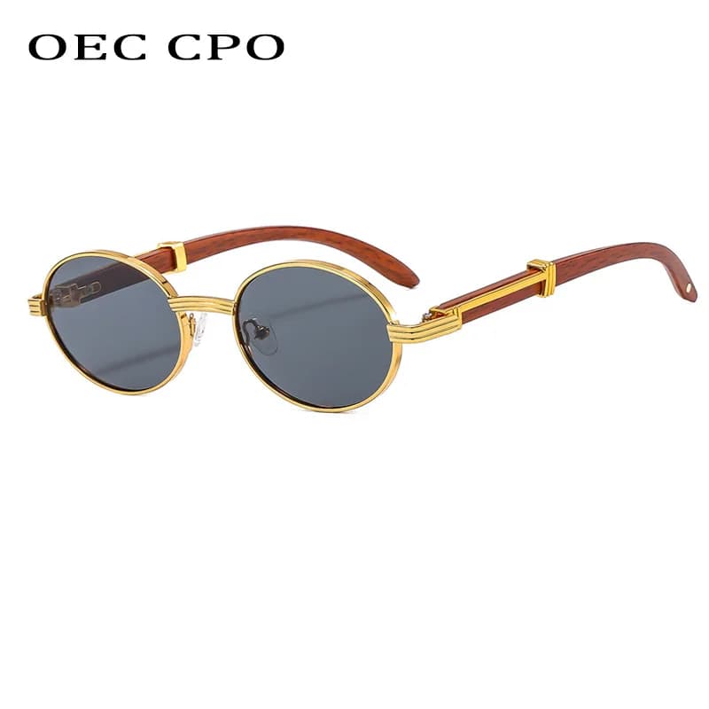 Occhiali da sole rotondi vintage di lusso Donna Uomo Montature piccole Occhiali da sole ovali Donna Classic Black Lens UV400 Shades Eyewear Oculos