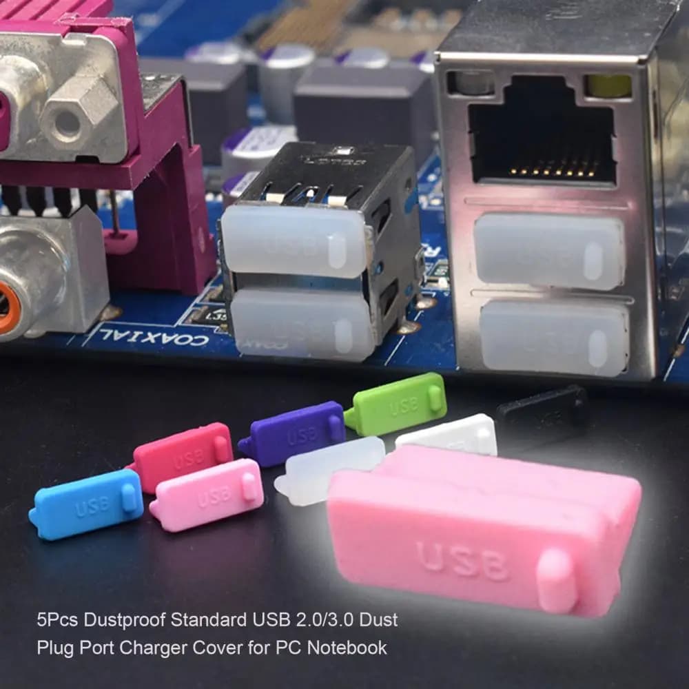 5 Pezzi Tappi Antipolvere Universali per Notebook, Protezione per Porte USB e Caricabatterie, Copertura per Interfacce Computer