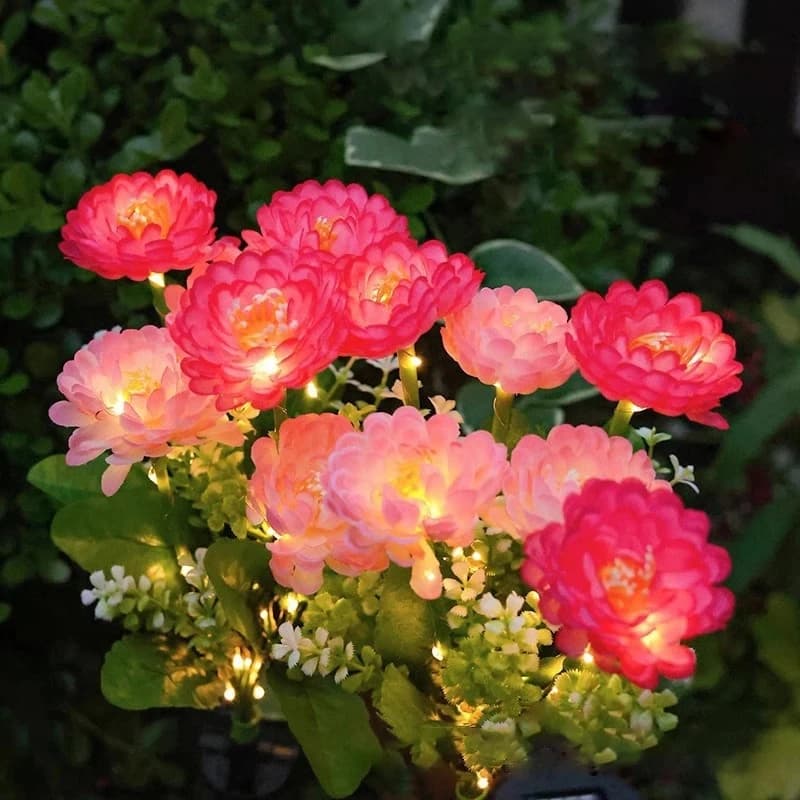 Lampada Solare a 7 Teste a Forma di Fiore di Loto, Luci LED per Decorazione di Matrimoni, Feste, Casa, Esterni, Patio, Giardino e Recinzioni