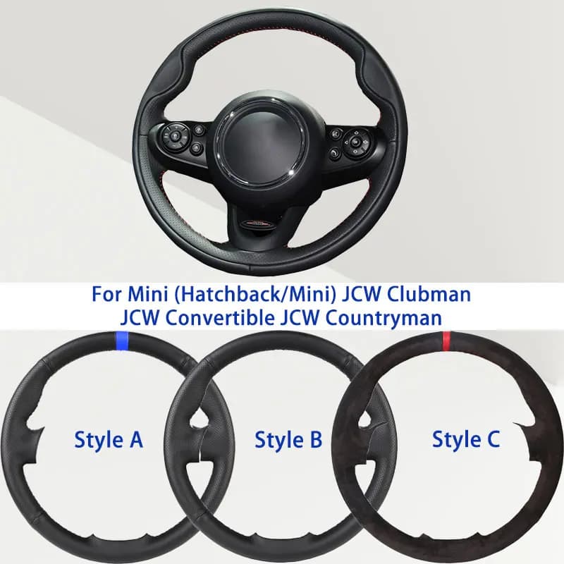 Coprivolante in Pelle Sintetica Microfibra Nera per Mini (Hatchback/Mini) JCW Clubman JCW Convertible JCW Countryman