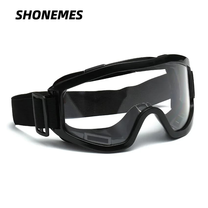 SHONEMES Occhiali protettivi antipolvere antiappannamento Maschera per occhi regolabile a prova di spruzzi Occhiali da sci antivento per uomo donna