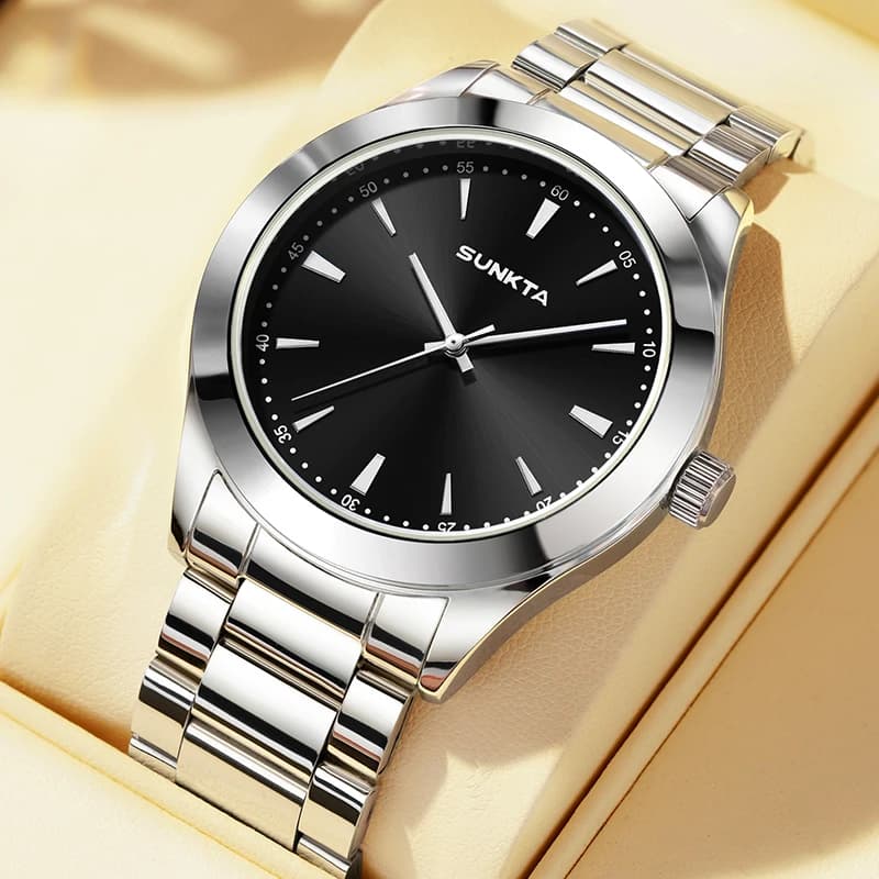 Women's SUNKTA Luxury Watches, 30M Waterproof, Stainless Steel Strap, Women's Casual Watch, Gift, Reloj
