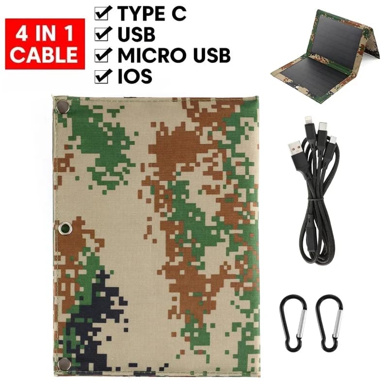 Borsa per pannello solare pieghevole Pannello solare con potenza nominale 19W 5V 50W Potenza massima per la ricarica del pad MP3 del notebook della banca di potere del telefono cellulare