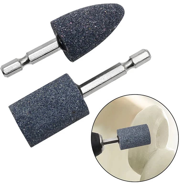 2Pcs Hexagonal Shank Grinding Wheel Heads Set, Metal Polishing Grinding Stones for Rotary Tool Repair Work