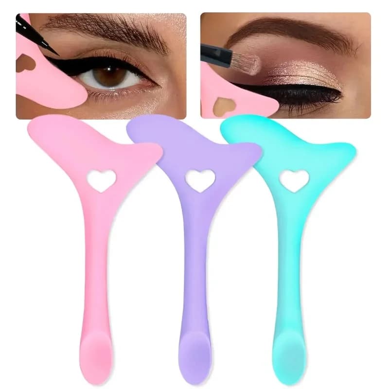 1/2/3 Pezzi Stencil per Eyeliner in Silicone, Protezioni Multiuso per Mascara, Ombretto e Ciglia, Strumento Rapido per il Trucco Occhi