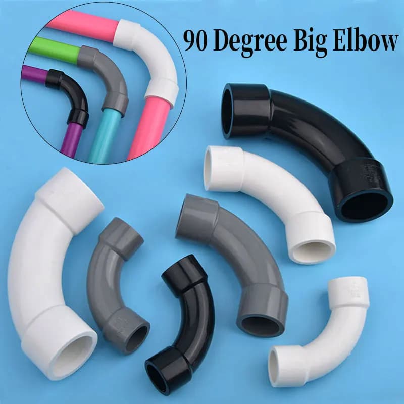 1 pz PVC Diametro Interno 20/25/32 90 Gradi A Mezzaluna Grande Gomito Acquario Tubo Serbatoio di Pesce Giardino Irrigazione Tubo Dell'acqua connettori