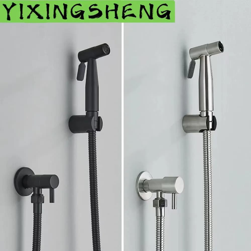 Nero singolo acqua fredda wc Bidet spruzzatore rubinetto bagno in acciaio inox 304 nichel doccia Bidet a parete donna detergente