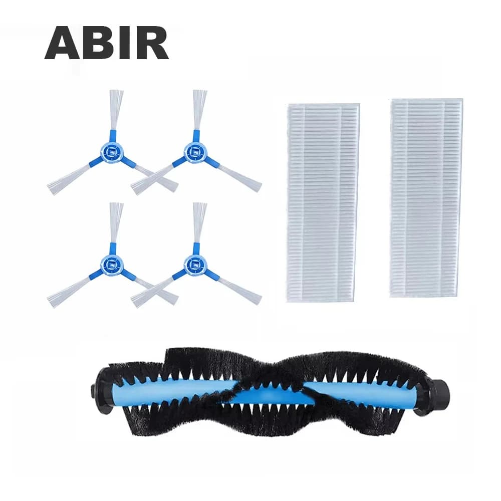 Spare Parts for ABIR G20S, X6PRO, Includes Side Brus 4pcs,HEPA Filters 2pcs, Central Brush 1pc